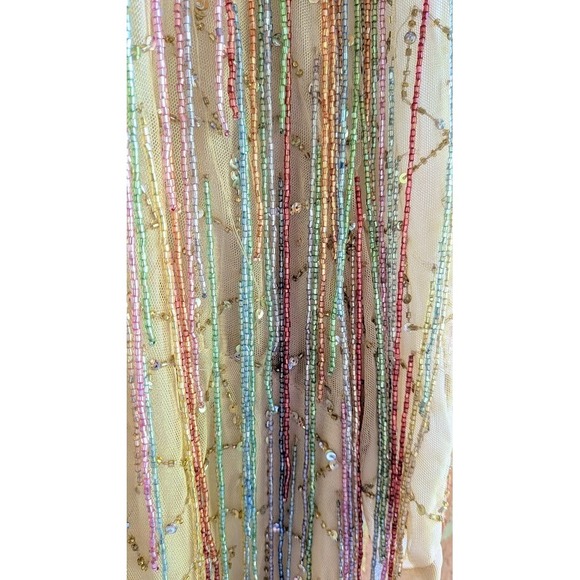 Nasty Gal Dress Size 20 Tassel Beaded Sequin Bling Glam Unique Event Cocktail - Picture 4 of 11